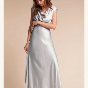 Elegant Silver Maxi Dress